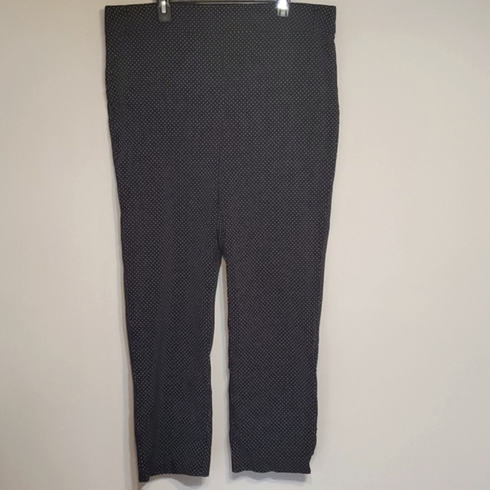 In Every Story Universal Fit Black w/ Square Micro Polka Dot Print Slacks, 20